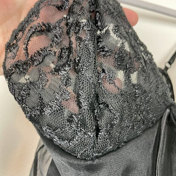 Private Luxuries Black layered Lace Babydoll Lingerie Size Small Vintage - Picture 4 of 7